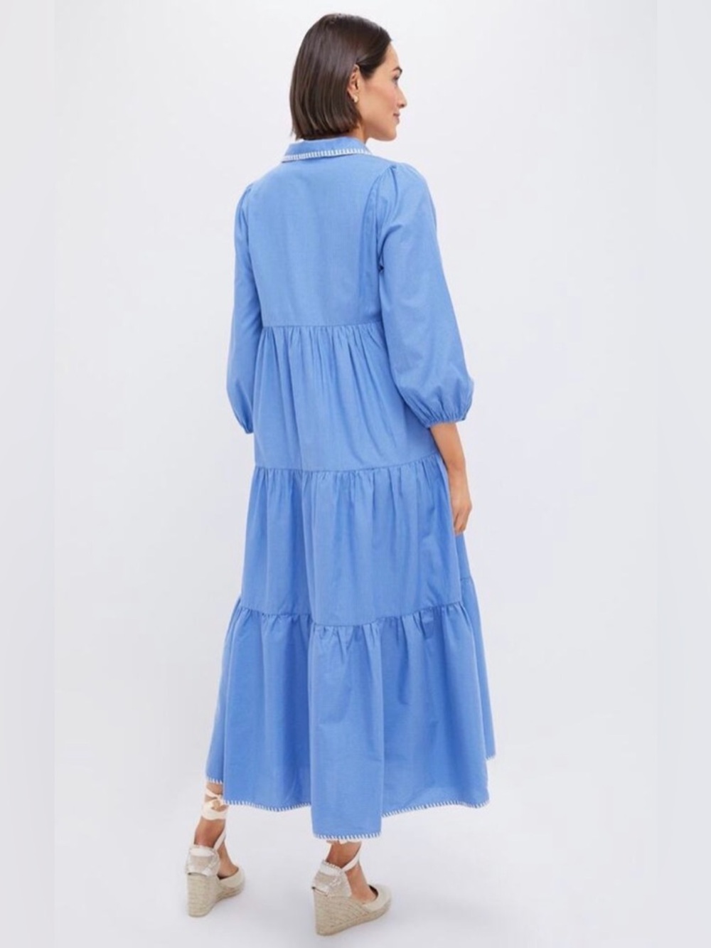 POMANDER PLACE Whipstitch Blue Stripe Mabel Maxi Dress Size XXXL - Picture 3 of 9